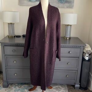 Uniqlo Purple Tweed Long Cardigan